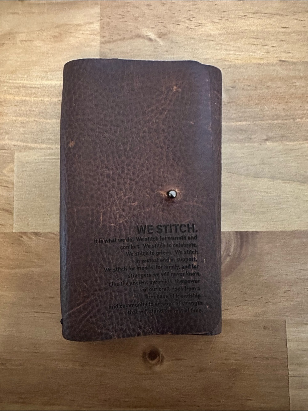 We Stitch Diary Notebook vtg Genuine Leather